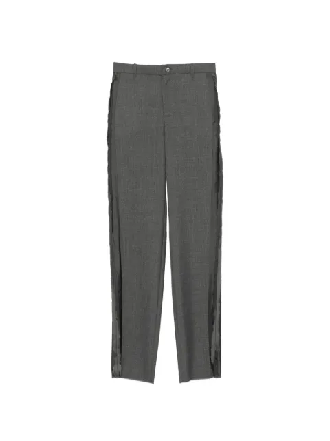 SONIA CARRASCO frayed side-stripe straight-leg trousers Grey BTFW26020706
