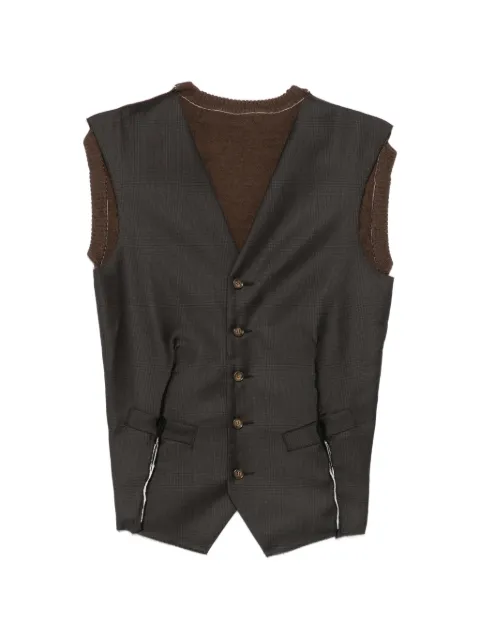 SONIA CARRASCO knitted-panel single-breasted waistcoat Brown KNFW26070803