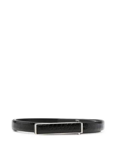 TOM FORD crocodile-effect plaque-buckle belt Black TB322LCL632S