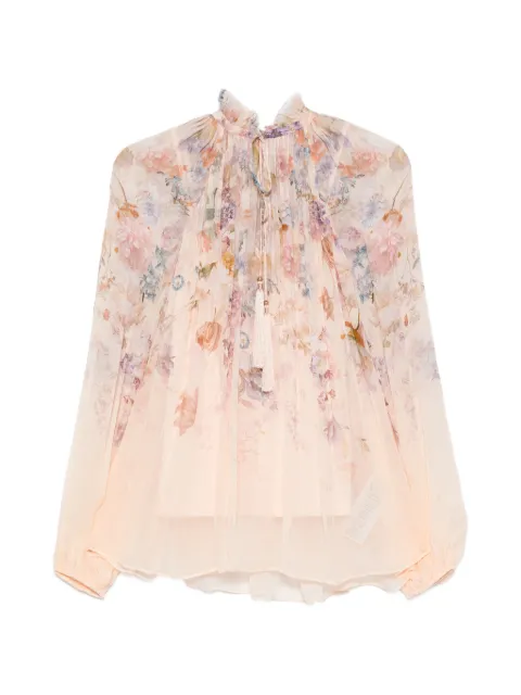 ZIMMERMANN floral-print ruffled blouse Neutrals 0991TF261