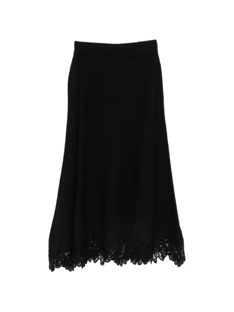 ZIMMERMANN lace-trim flared midi skirt Black 9419SF261