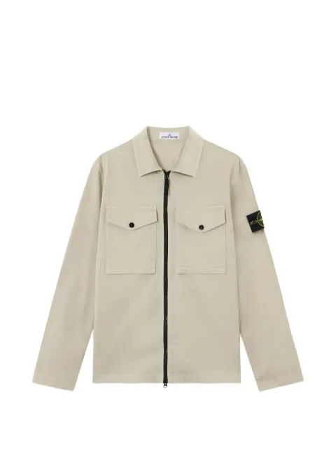 Stone Island 1200010 stretch organic cotton satin overshirt Neutrals L2S151200010S0012V0095