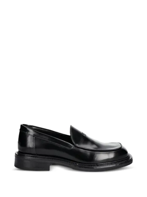 Filling Pieces logo-plaque square-toe loafers Black 122611345323