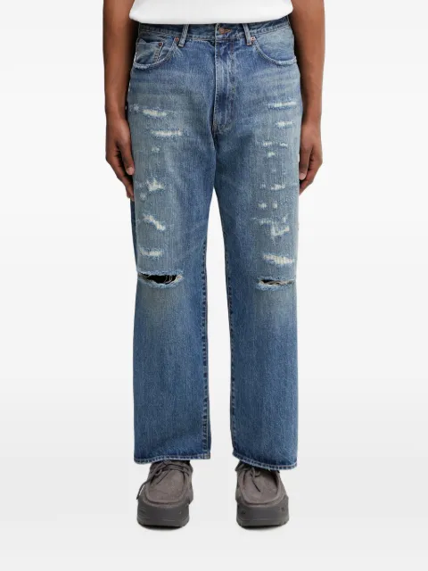 BEAMS distressed-effect jeans Blue 11211640791