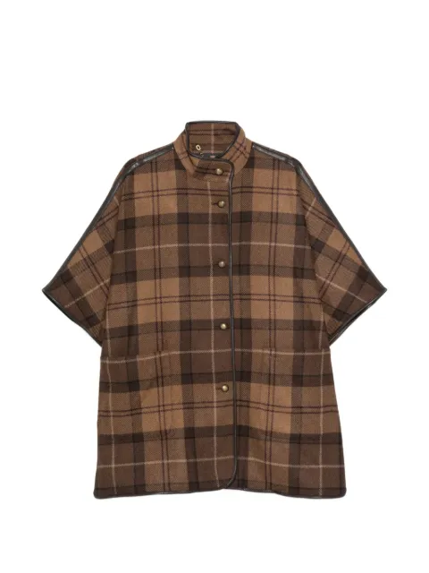 Barbour Judith tartan-check cape jacket Brown LWO0266BR71