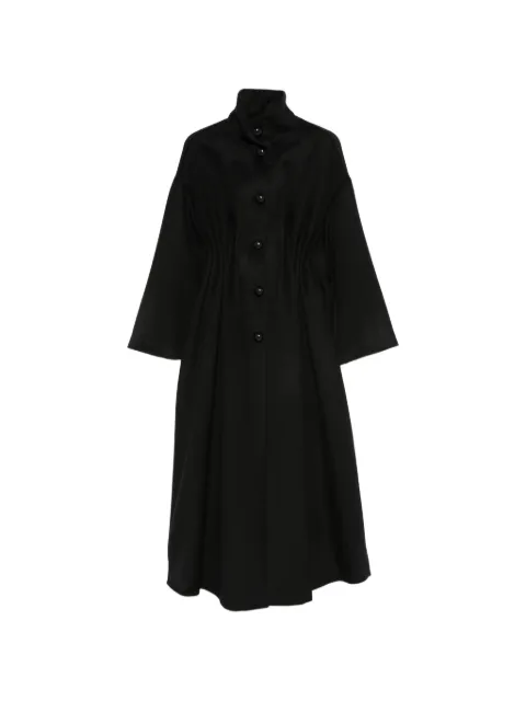 Emporio Armani ruched-waist high-neck coat Black EW005488AF10207