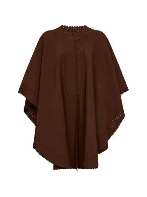 Ermanno Scervino scalloped openwork-trim cape Brown D496D323IZBG