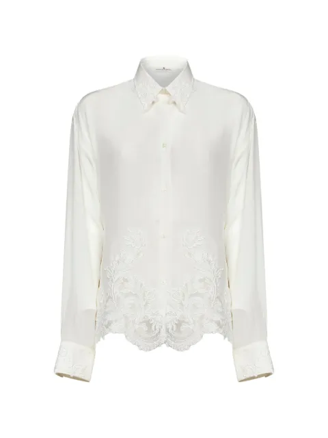 Ermanno Scervino lace-trimmed silk shirt White D492K302APVKX