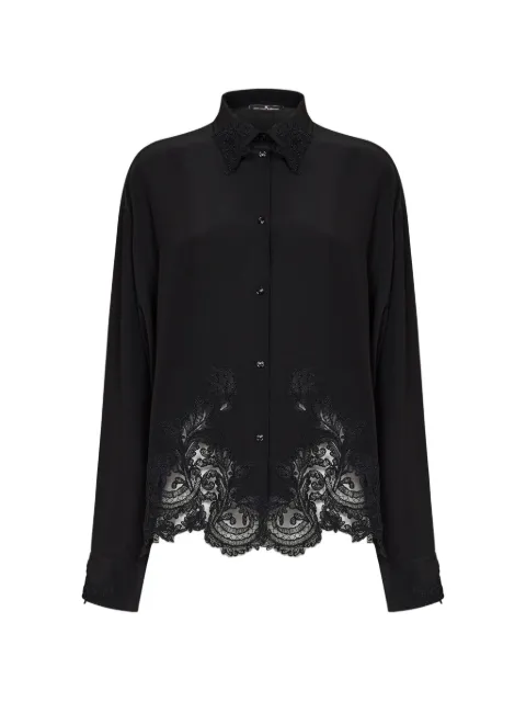 Ermanno Scervino lace-detail buttoned shirt Black D492K302APVKX