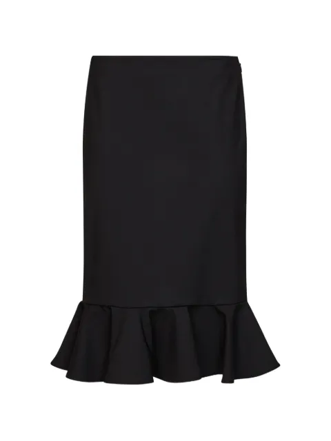 Giuseppe Di Morabito ruffled-hem straight midi skirt Black 07PFSK17716705B99