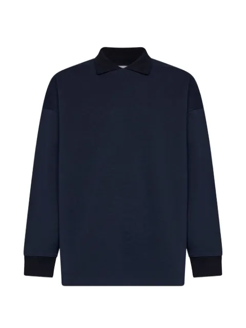 ROSE BURRITO long-sleeve polo-collar sweatshirt Blue POLOSHIRTLS160
