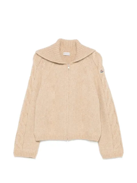 Moncler cable-knit zip-up sweater Neutrals L20939B00020N0403