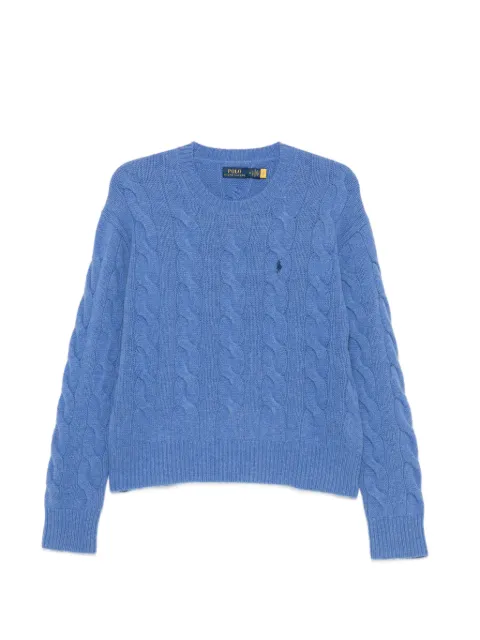 Polo Ralph Lauren cable-knit logo-embroidered sweater Blue 211A91216012