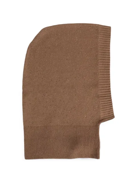Max Mara crystal-embellished ribbed-knit hat Brown 2624576112