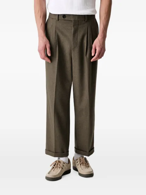 Drôle De Monsieur pleated turned-up trousers Brown LBP192WV016