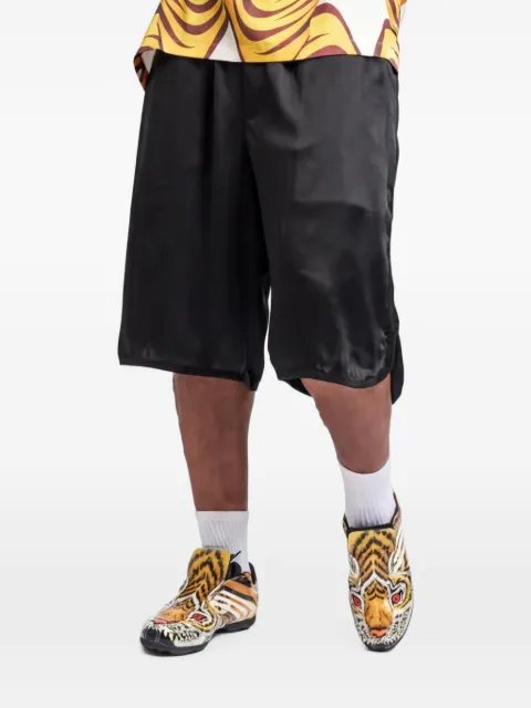 Y-3 logo-print drawstring track shorts Black LD4333