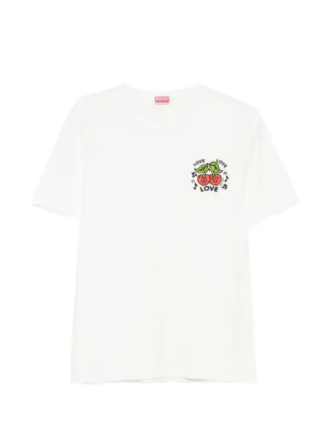Kenzo Kenzo Loves cherry-print slim-fit T-shirt White FG65TS1584SG