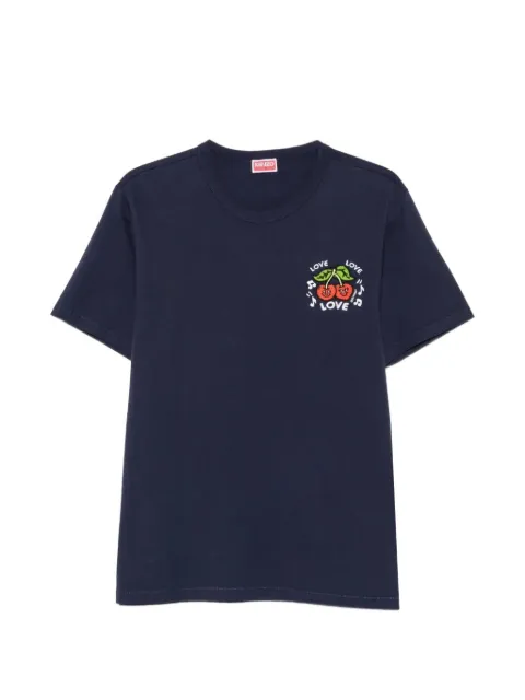 Kenzo Kenzo Loves cherry-print slim T-shirt Blue FG65TS1584SG