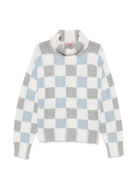 Kenzo KENZO Checks roll-neck sweater White FG65PU8173FB