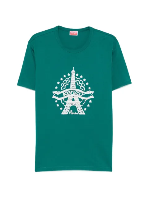 Kenzo Eiffel Tower graphic-print T-shirt Green FG65TS1664SG