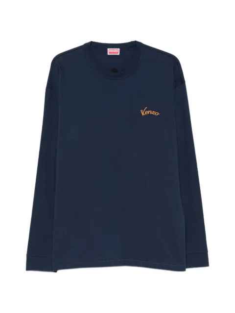 Kenzo Eiffel Tower-print long-sleeve T-shirt Blue FG65TL3654SG