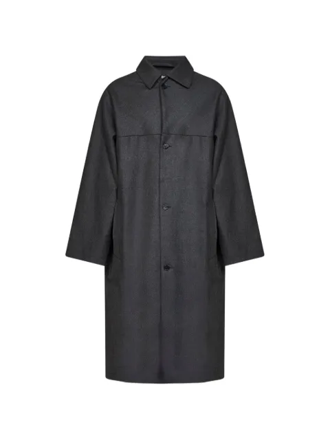 ROSE BURRITO button-fastening storm-flap single-breasted coat Grey COATFL154