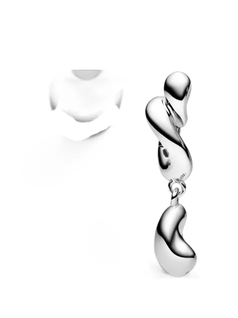 Maria Black Whirl Drop huggie earring Silver 101162AGRI