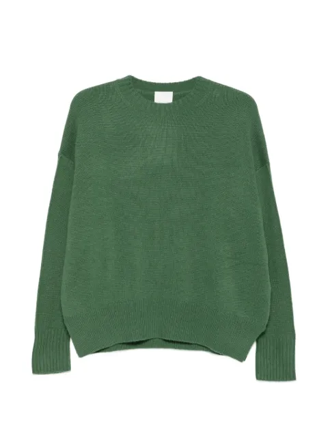 Allude ribbed-trim drop-shoulder sweater Green 26511151