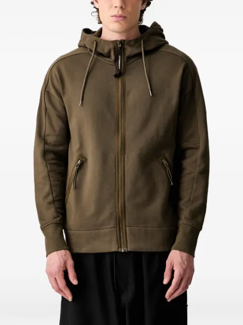 C.P. Company Goggle-detail zip-up hoodie Green 21CMSS715A005086W683