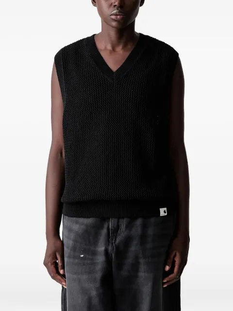 Carhartt WIP Stockton V-neck waffle-knit vest Black I036852