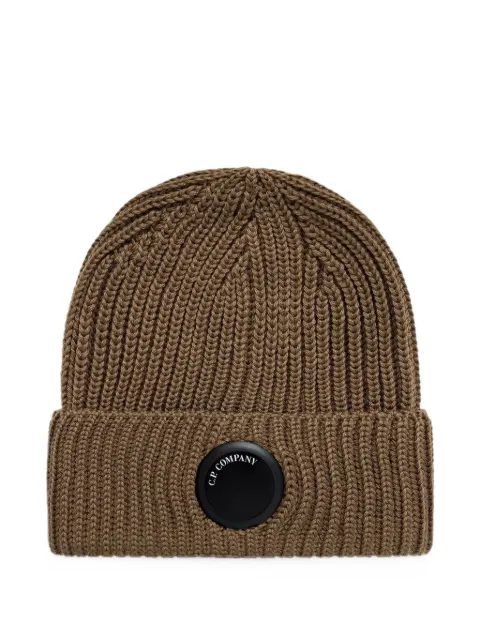 C.P. Company ribbed-knit Goggle beanie hat Brown 21CMAC739A005509A