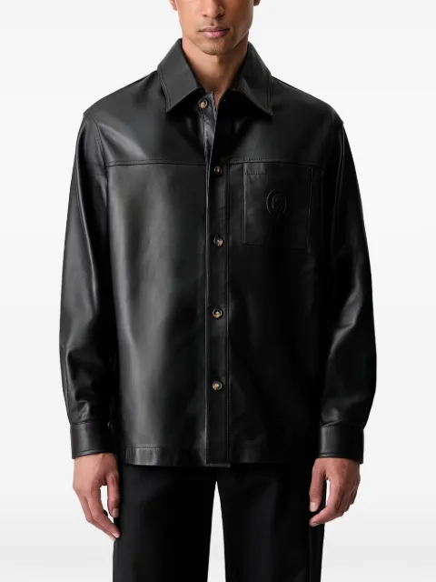 Drôle De Monsieur D Mirror leather shirt Black LSH266LH067