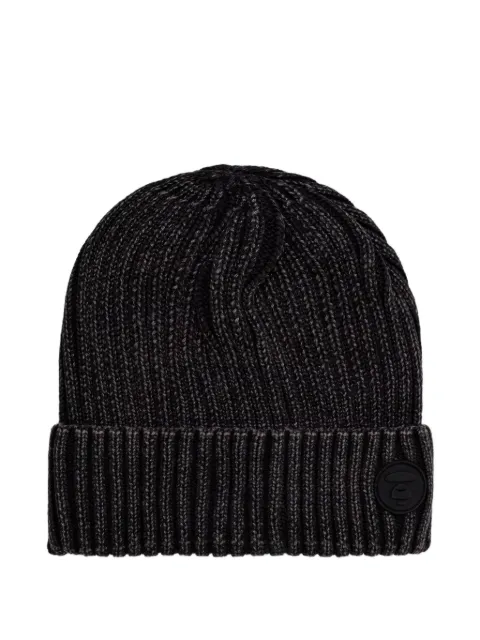 AAPE BY *A BATHING APE® logo-patch ribbed-knit beanie Black AHTM4962XXP