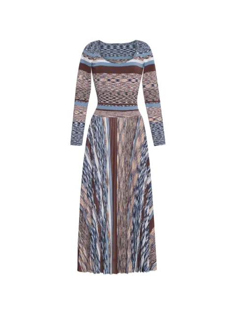 Cara Cara Marlow space-dye pleated midi dress Blue 9631BBRM