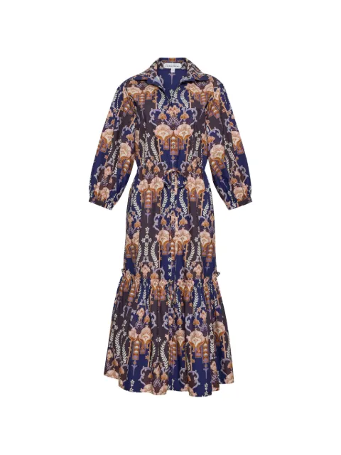 Cara Cara Hutton floral-print midi dress Blue 142FFBL