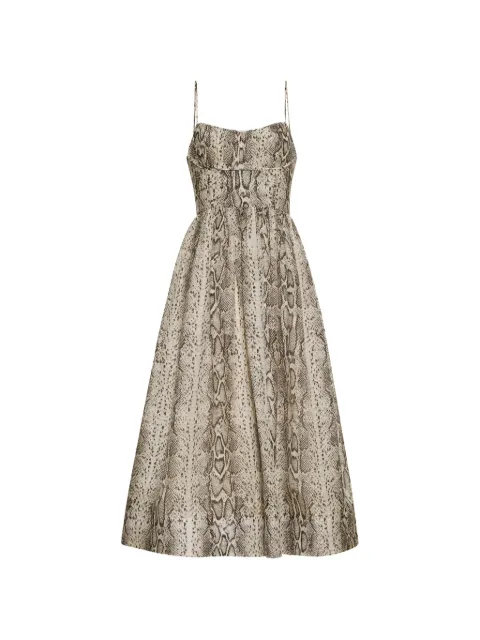 Cara Cara Alba snake-print midi dress Neutrals 1349SLOCSGR