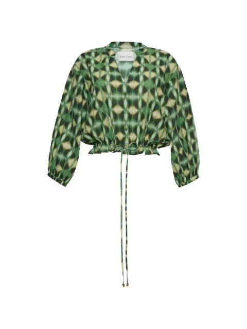 Cara Cara Perrin geometric-print blouse Green 321GEOM