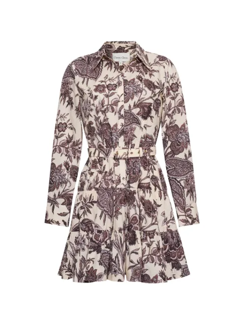 Cara Cara Eugenia tiered floral-print mini shirt dress Neutrals 1610LBIV