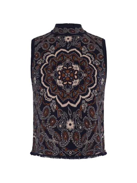 Cara Cara Julissa bandana-jacquard top Blue 9253BANN