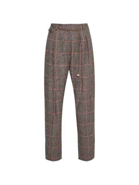 Cara Cara Emerson plaid chain-link trousers Brown 2113OPODEP