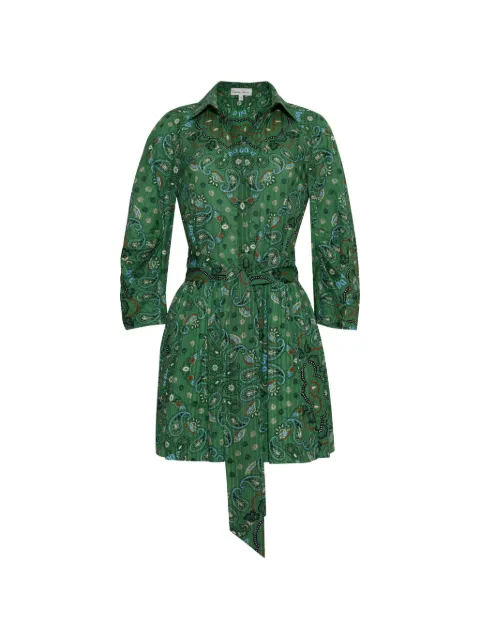 Cara Cara Raya paisley-print mini shirt dress Green 1351BANG