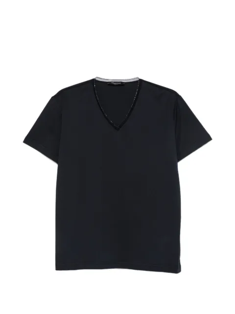 Fabiana Filippi embellished V-neck T-shirt Blue JED216F143L9020000