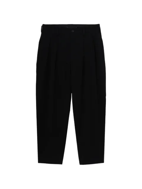 Yohji Yamamoto pleated tapered tailored trousers Black HWP48154
