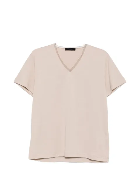 Fabiana Filippi embellished V-neck T-shirt Neutrals JED216F143L9020000