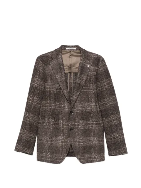 Tagliatore check-pattern single-breasted blazer Brown 1SMJ22K360035
