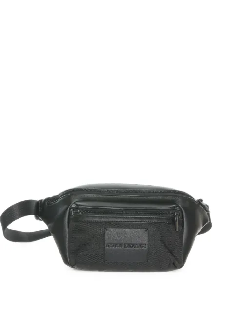 Armani Exchange logo-patch panelled belt bag Black XM003231AF2665