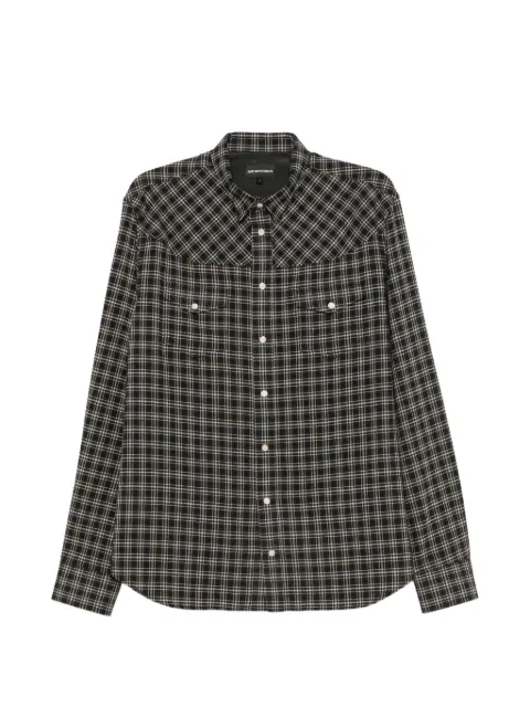 Emporio Armani check-pattern western-yoke shirt Black EM007369TE23284