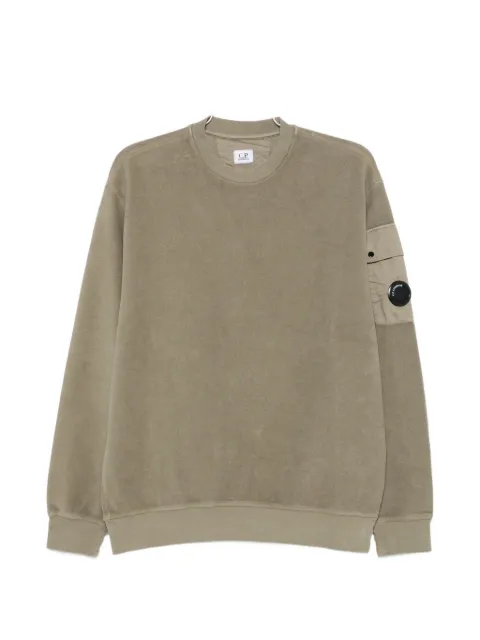 C.P. Company Lens-detail sleeve-pocket sweater Green 21CMSS192A006614G356