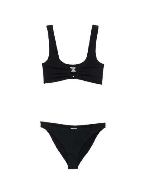 Hunza G Julia crinkle-effect ring-detail bikini Black BJULIAGD