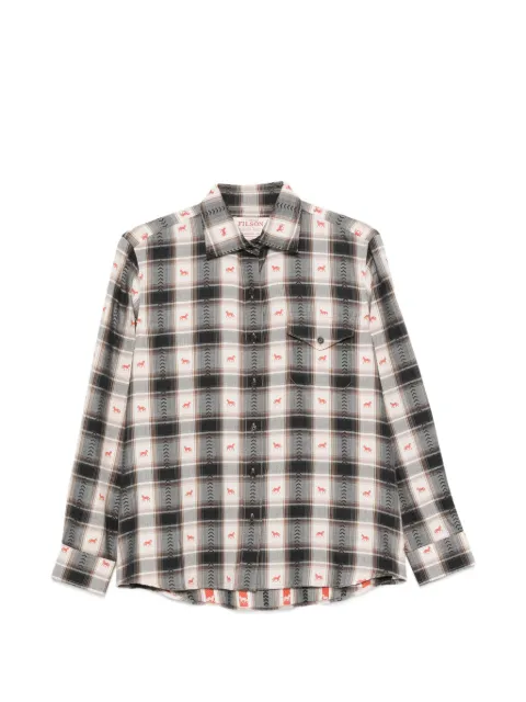 Filson check-print horse-motif shirt White FWCAM0018115